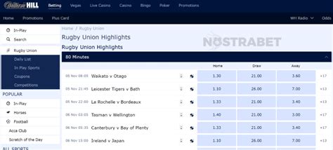 william hill rugby union betting.